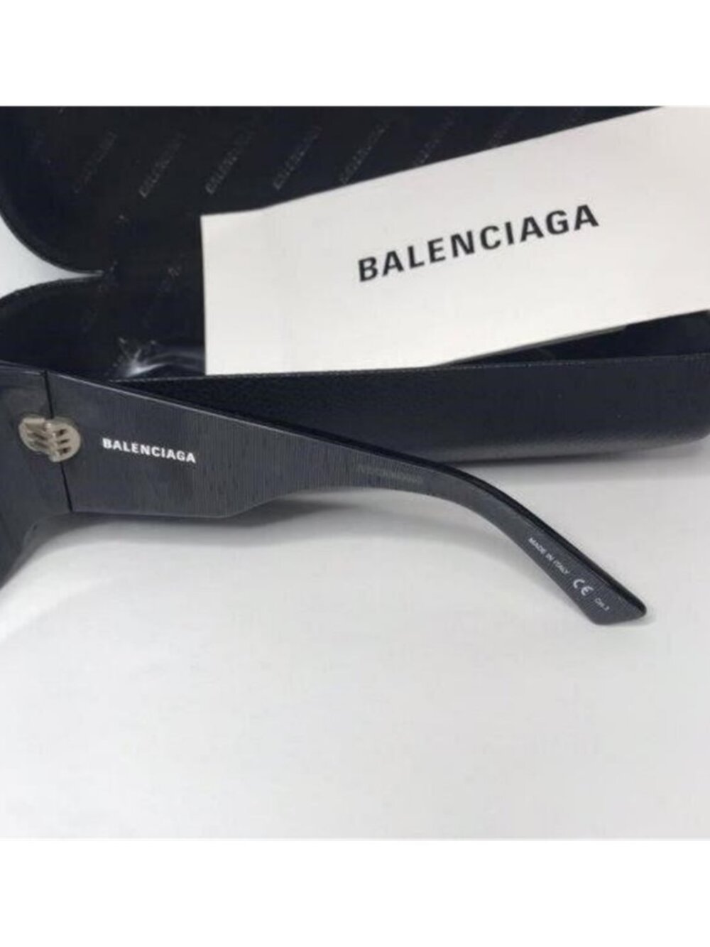 Original Balenciaga Black BB0002S Shield Sunglasses - Picture 8 of 10